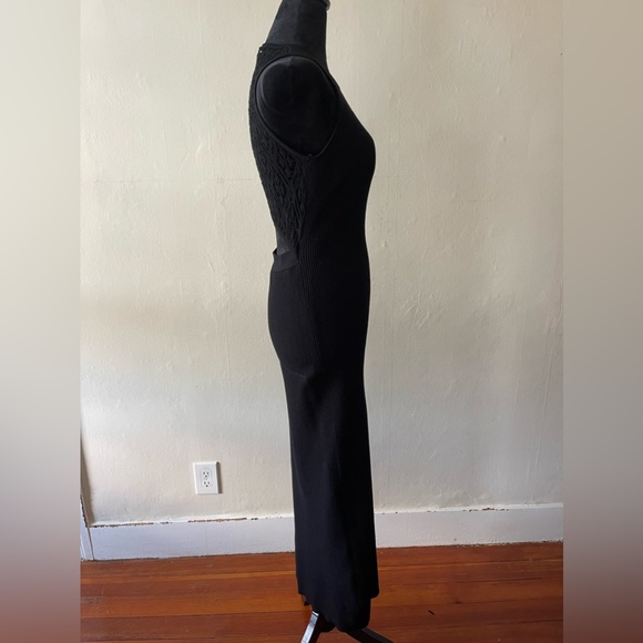 Halston Heritage Black Cable Knit Dress, Open Crocheted Back, like new, size med - Picture 6 of 6